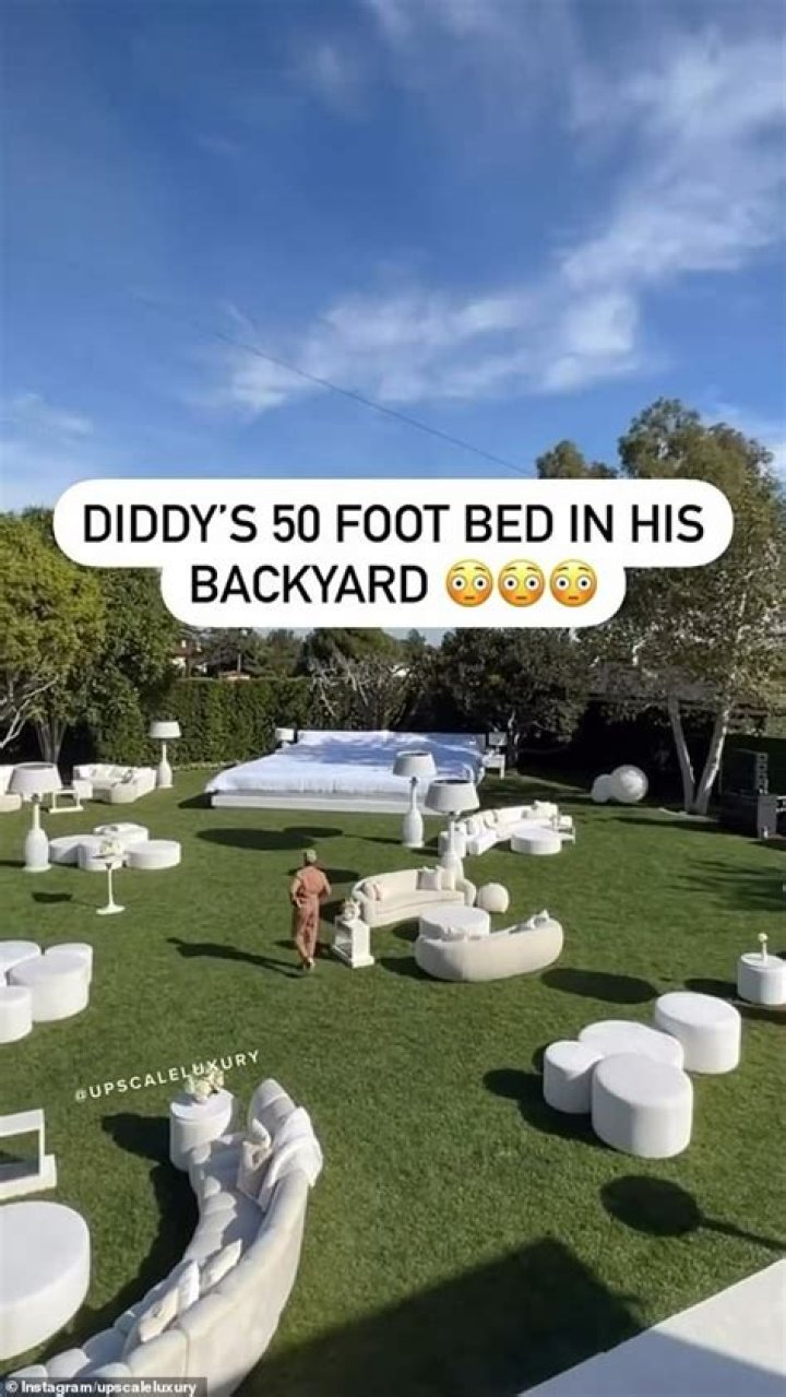 50 Foot Bed in Diddy's Backyard: The Ultimate Luxurious Retreat